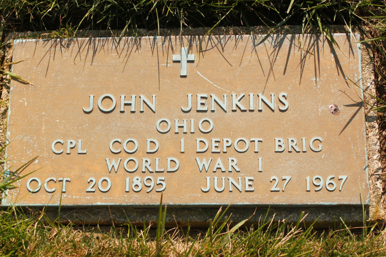 Headstone of John L. Jenkins in the Dayton National Cemetery, 2018. (Source: findagrave.com)