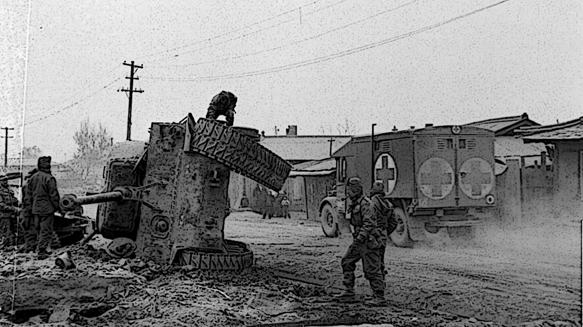 Photograph of the retreat from North Korea by UN Forces, December 1950. (Source: artsandculture.google.com)