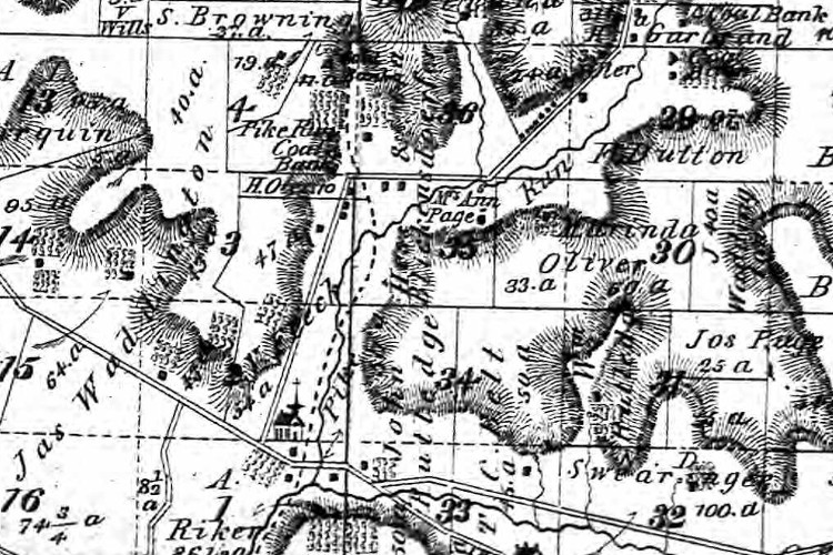The Pike Run area of Tuscarawas County, Ohio near present-day Barnhill, 1875. (Source: ancestry.com)