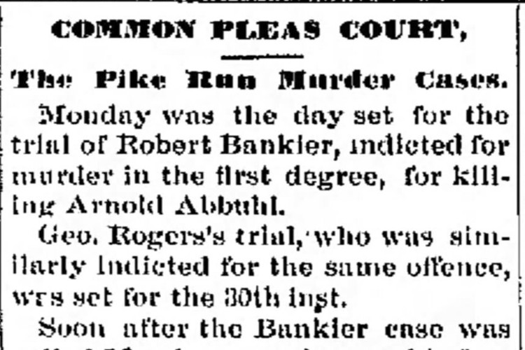 New Philadelphia, Ohio newspaper article on the murder of Arnold Abbuhl, November 1885. (Source: newspapers.com)