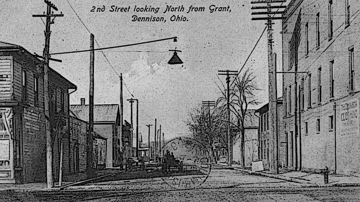 Postcard image of Dennison, Ohio, 1908. (Source: ebay.com)