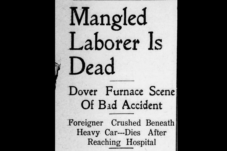 New Philadelphia, Ohio newspaper headline for an article on the death of Antonio Lemoni, February 1910. (Source: newspapers.com)