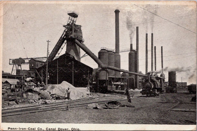 Postcard image of the Penn Iron and Coal Company of Dover, Ohio, c. 1910. (Source: ebay.com)