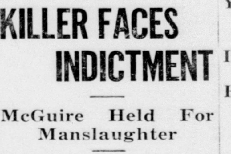 New Philadelphia, Ohio newspaper headline on the indictment of Frank McGuire, March 1941. (Source: newspapers.com)