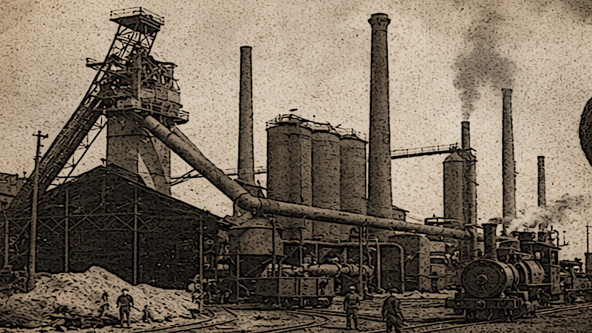 Ai generated image depicting the Penn Iron and Coal Company around 1910. (Source: ChatGPT)