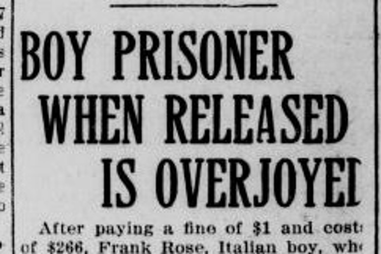 New Philadelphia, Ohio newspaper headline on Frank Rose's release in the case of the killing of Andy Vzonar, March 1915. (Source: newspapers.com)