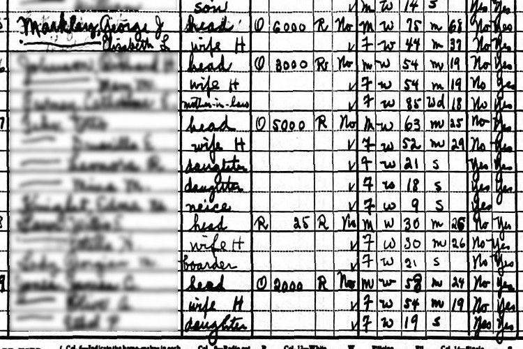 George J. Markley and wife recorded on the 1930 census for Mineral City, Ohio. (Source: familysearch.org)