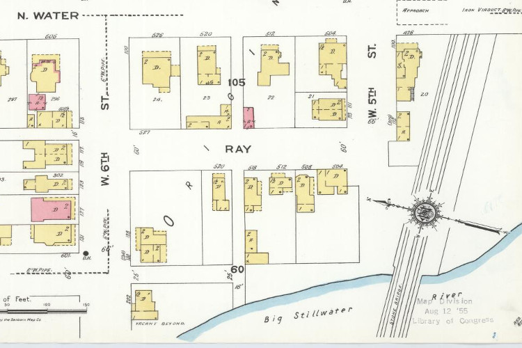 Ray Street in Uhrichsville, where Alex Paleas lived, as depicted on the 1923 Sanborn Fire Insurance Map. (Source: loc.gov)