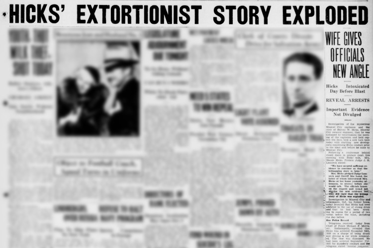 New Philadelphia, Ohio newspaper article on false alibi of Harvey Hicks, September 1933. (Source: newspapers.com)