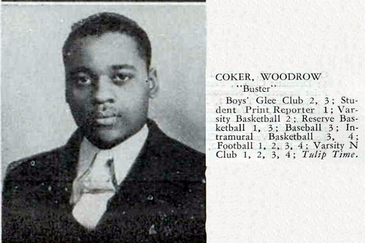 Woodrow Coker's senior picture from the 1937 Newcomerstown High School yearbook. (Source: ancestry.com)