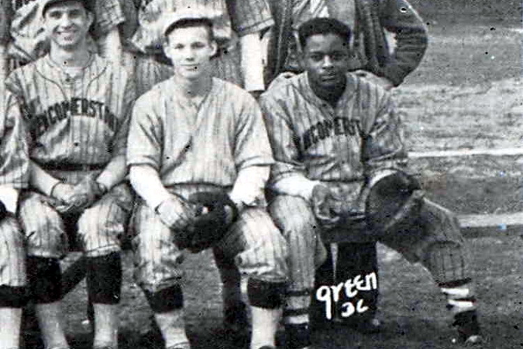 Woodrow Coker's baseball team picture in the 1937 Newcomerstown High School yearbook. (Source: ancestry.com)