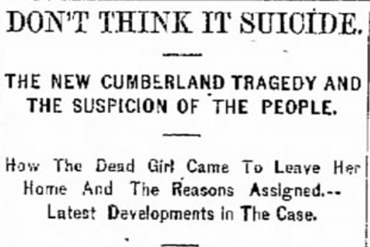 New Philadelphia, Ohio newspaper article reporting on Belle's alleged suicide and the Merrick family's doubts, December 1887. (Source: newspapers.com)