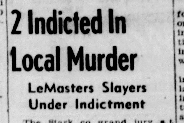 New Philadelphia, Ohio newspaper headline on the indictments of Muskus and Kingsley, May 1951. (Source: newspapers.com)