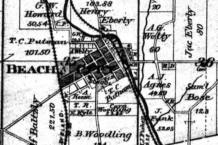 Map of the area around Beach City, Ohio from the 1986 Stark County Atlas. (Source: ancestry.com)