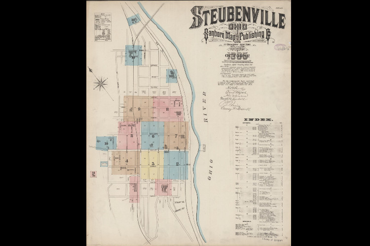 1885 Sanborn map of Steubenville, Ohio. (Source: loc.gov)
