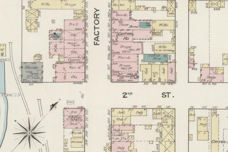 Neighborhood in Dover, Ohio where the killing of Adolph Meyer took place, 1887. (Source: loc.gov)