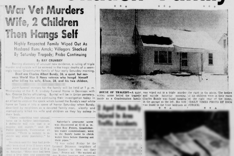 New Philadelphia, Ohio newspaper article on the Bundy family tragedy, February 1961. (Source: newspapers.com)