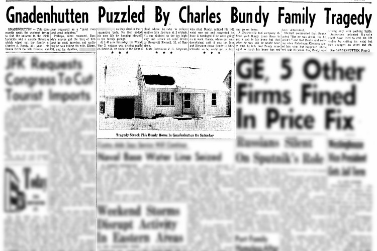 Dover, Ohio newspaper article on the Bundy family tragedy, February 1961. (Source: newspapers.com)